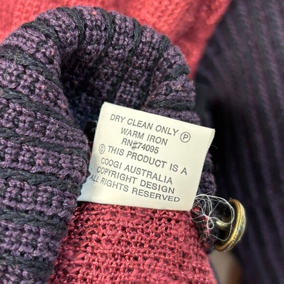 Coogi Australia Women Cardigan Sweater Cable 3D Knit Size Medium Artsy D011 -11 - Picture 9 of 16